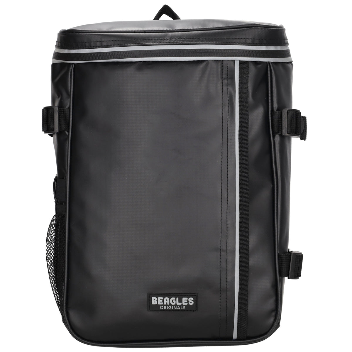 Rucksack 23,5x35cm mit Deckelöffnung in Schwarz aus Nylon - leder-accessoires.com