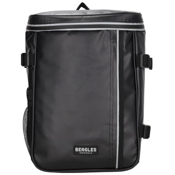 Rucksack 23,5x35cm mit Deckelöffnung in Schwarz aus Nylon - leder-accessoires.com