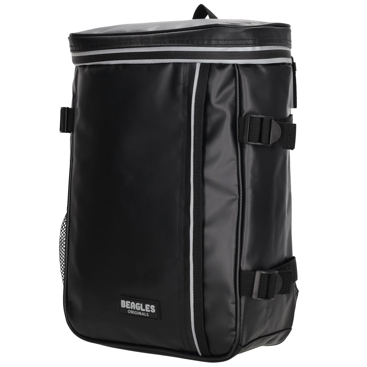 Rucksack 23,5x35cm mit Deckelöffnung in Schwarz aus Nylon - leder-accessoires.com