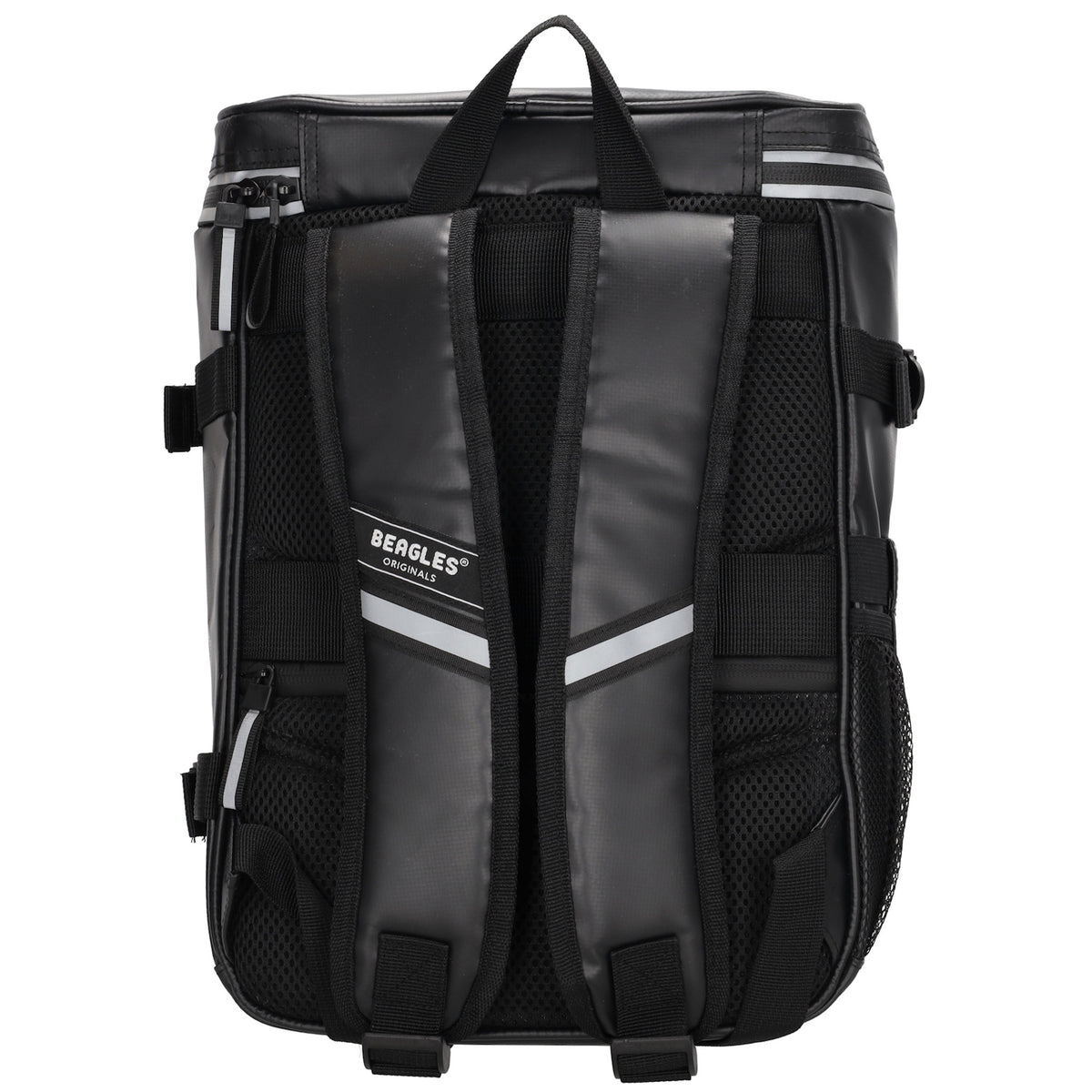Rucksack 23,5x35cm mit Deckelöffnung in Schwarz aus Nylon - leder-accessoires.com