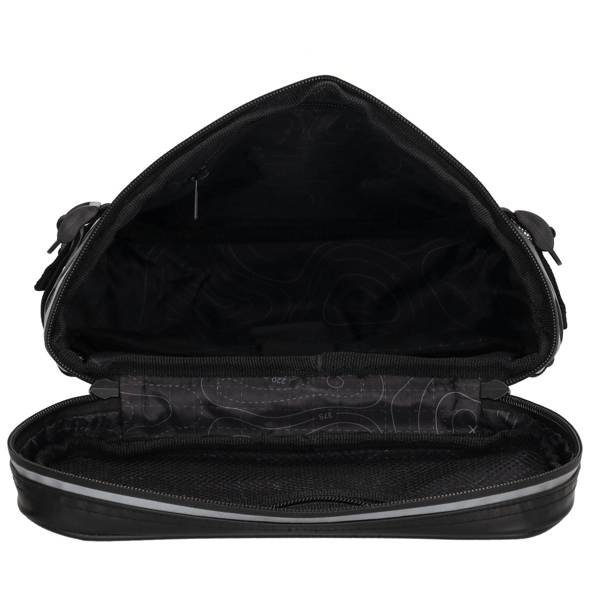 Rucksack 23,5x35cm mit Deckelöffnung in Schwarz aus Nylon - leder-accessoires.com