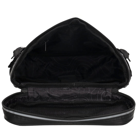 Rucksack 23,5x35cm mit Deckelöffnung in Schwarz aus Nylon - leder-accessoires.com