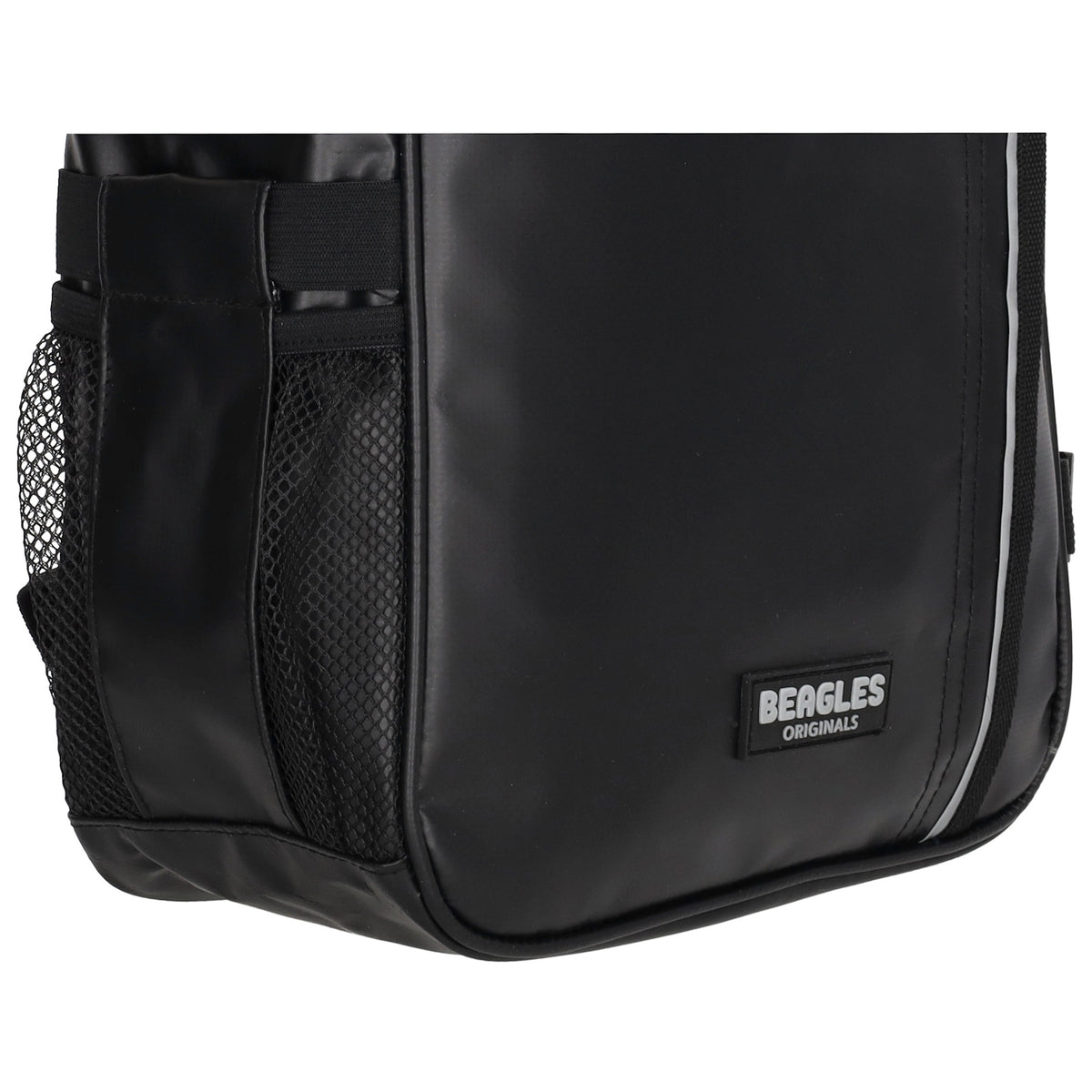 Rucksack 23,5x35cm mit Deckelöffnung in Schwarz aus Nylon - leder-accessoires.com