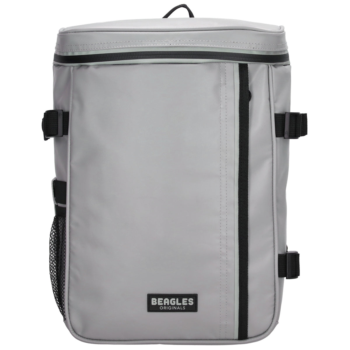 Rucksack 23,5x35cm mit Deckelöffnung in Hellgrau aus Nylon - leder-accessoires.com