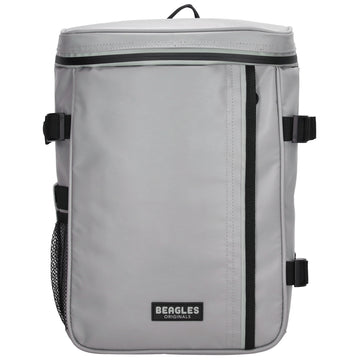 Rucksack 23,5x35cm mit Deckelöffnung in Hellgrau aus Nylon - leder-accessoires.com
