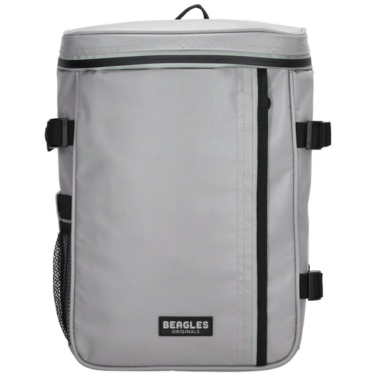 Rucksack 23,5x35cm mit Deckelöffnung in Hellgrau aus Nylon - leder-accessoires.com