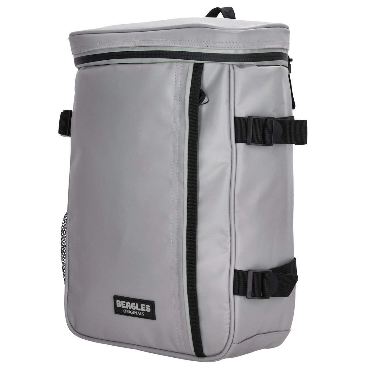 Rucksack 23,5x35cm mit Deckelöffnung in Hellgrau aus Nylon - leder-accessoires.com
