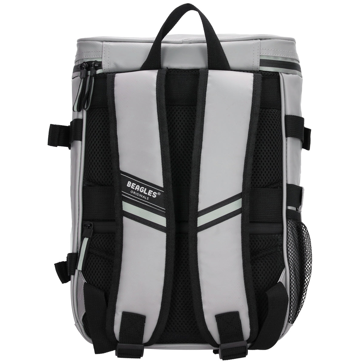 Rucksack 23,5x35cm mit Deckelöffnung in Hellgrau aus Nylon - leder-accessoires.com