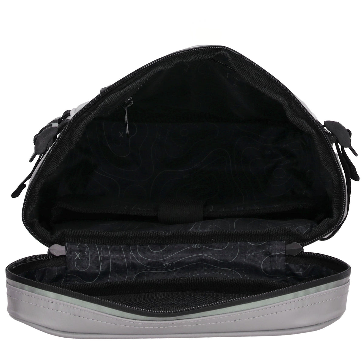 Rucksack 23,5x35cm mit Deckelöffnung in Hellgrau aus Nylon - leder-accessoires.com