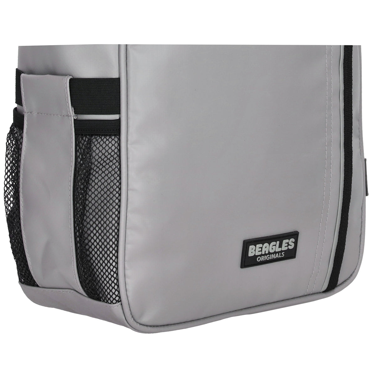 Rucksack 23,5x35cm mit Deckelöffnung in Hellgrau aus Nylon - leder-accessoires.com