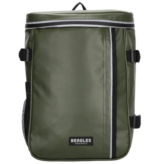 Rucksack 23,5x35cm mit Deckelöffnung in Oliv|Khaki aus Nylon - leder-accessoires.com