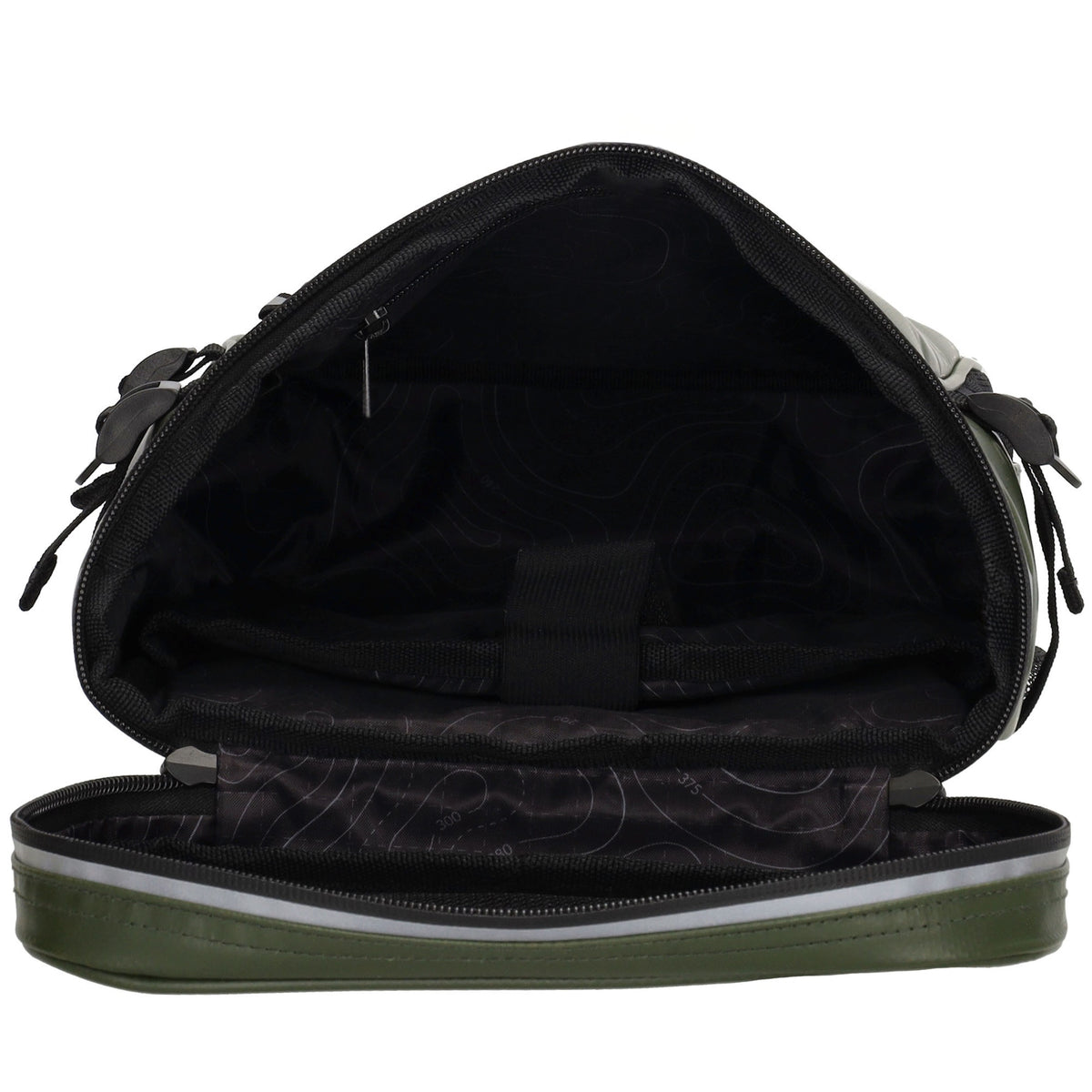 Rucksack 23,5x35cm mit Deckelöffnung in Oliv|Khaki aus Nylon - leder-accessoires.com