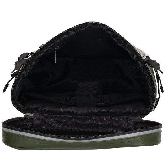 Rucksack 23,5x35cm mit Deckelöffnung in Oliv|Khaki aus Nylon - leder-accessoires.com