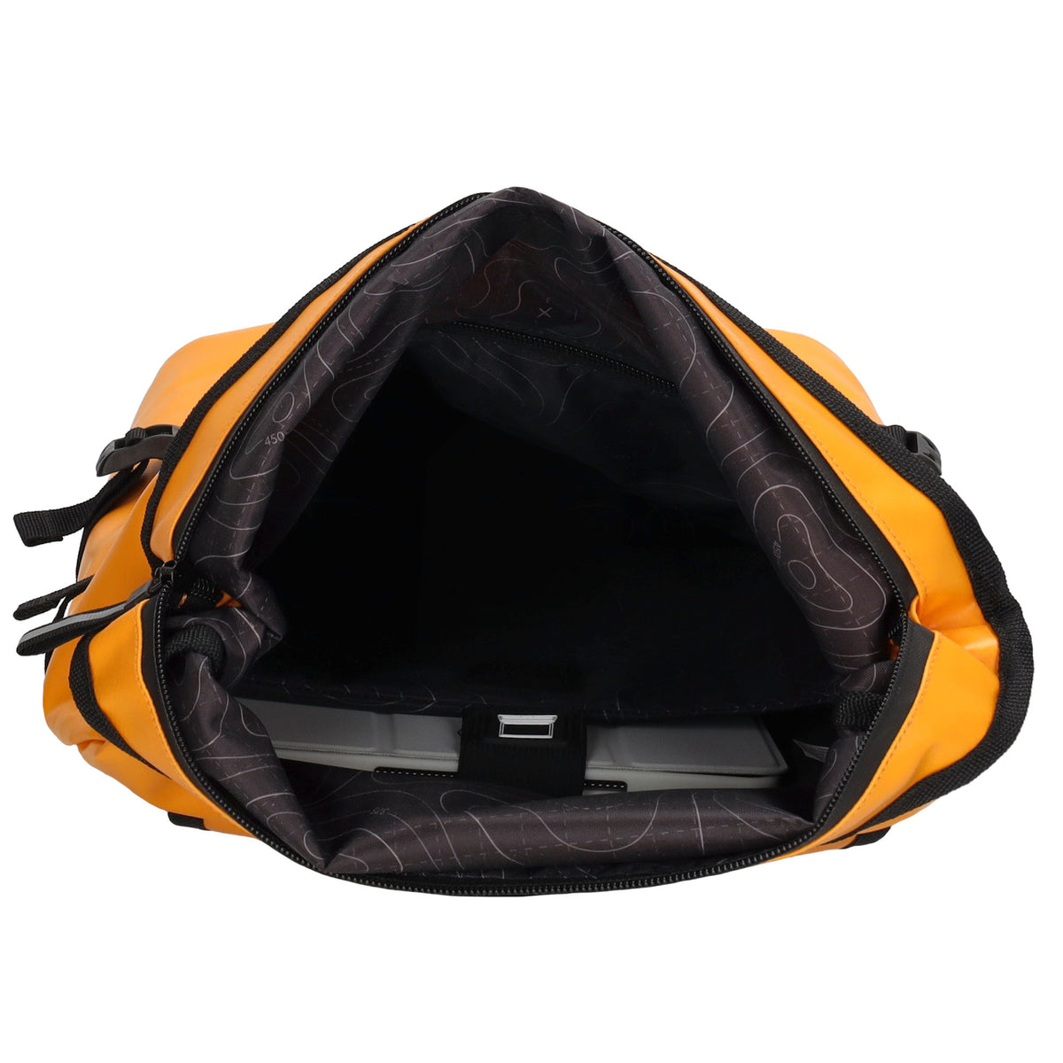 Rolltoprucksack 38x58cm in Gelb mit Klickverschluss - leder-accessoires.com