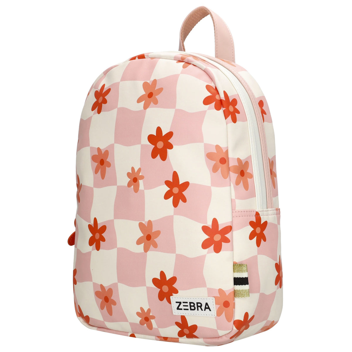 Kinderrucksack 25x35cm mit Blumen-Muster in Rot|Orange - leder-accessoires.com