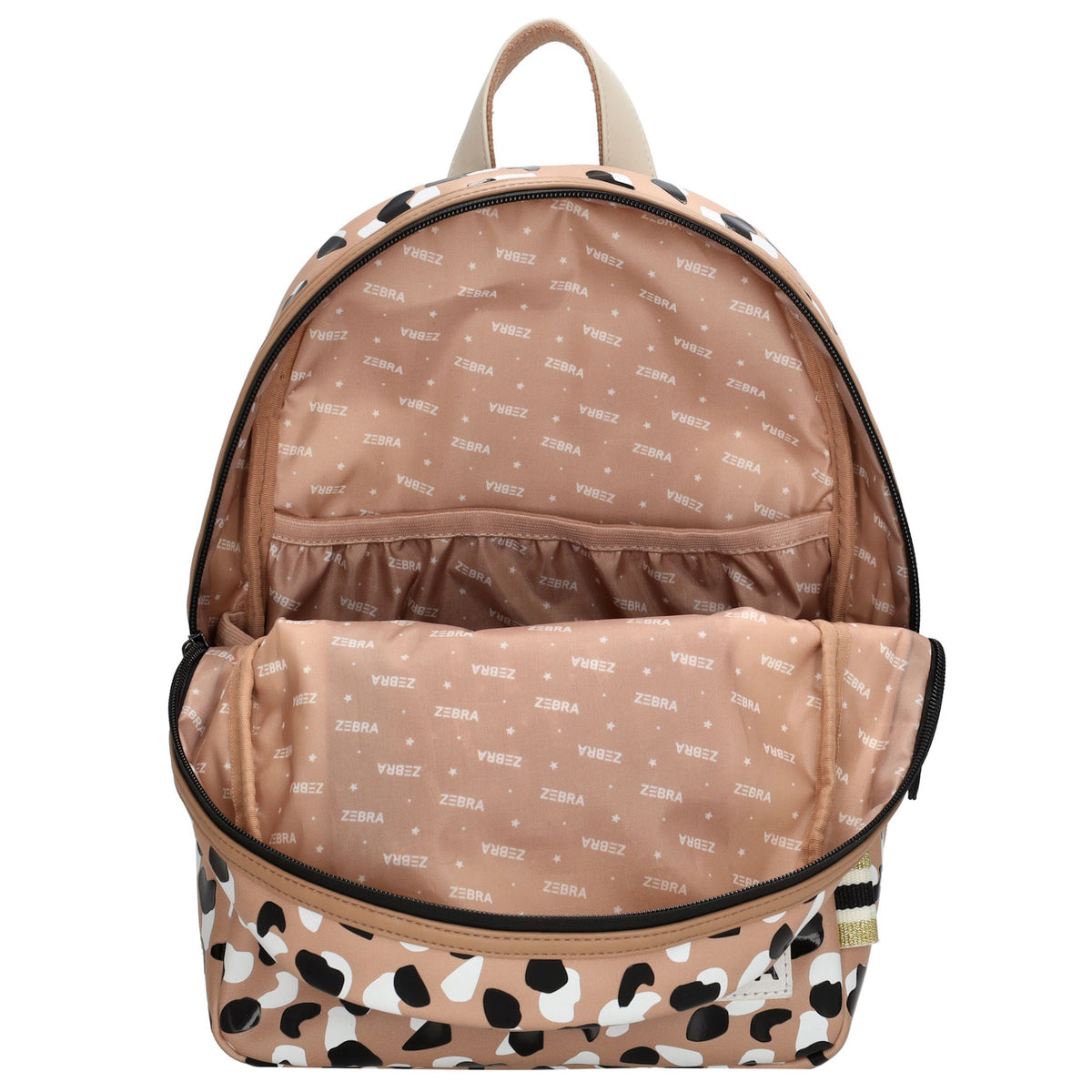 Kinderrucksack 25x35cm mit Panter-Muster in Braun - leder-accessoires.com