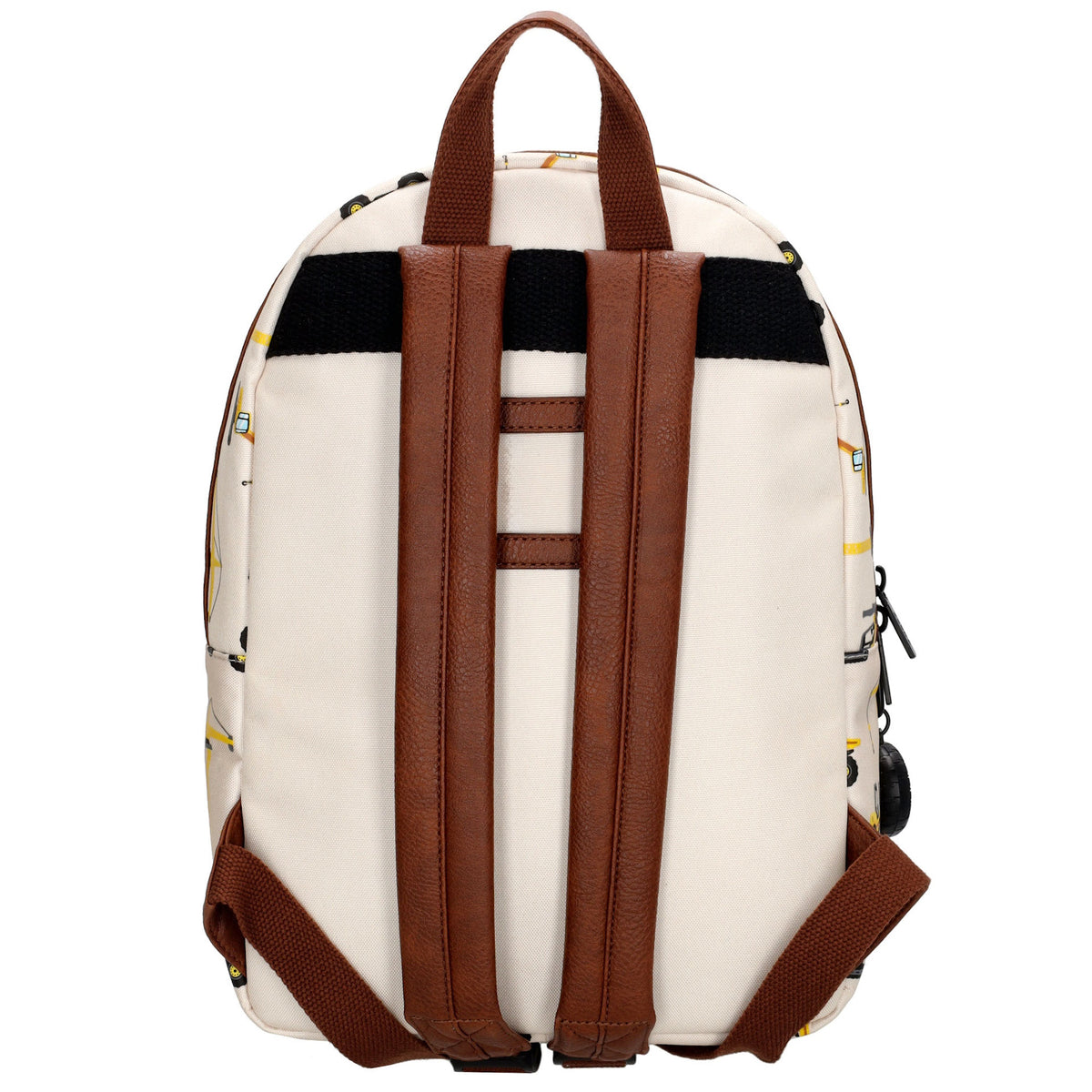 Kinderrucksack 25x35cm mit Baustellen-Muster in Beige - leder-accessoires.com