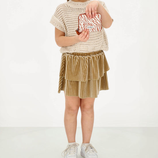 Kinderbörse 11x9cm in Zebra-Look mit Reißverschluss - leder-accessoires.com