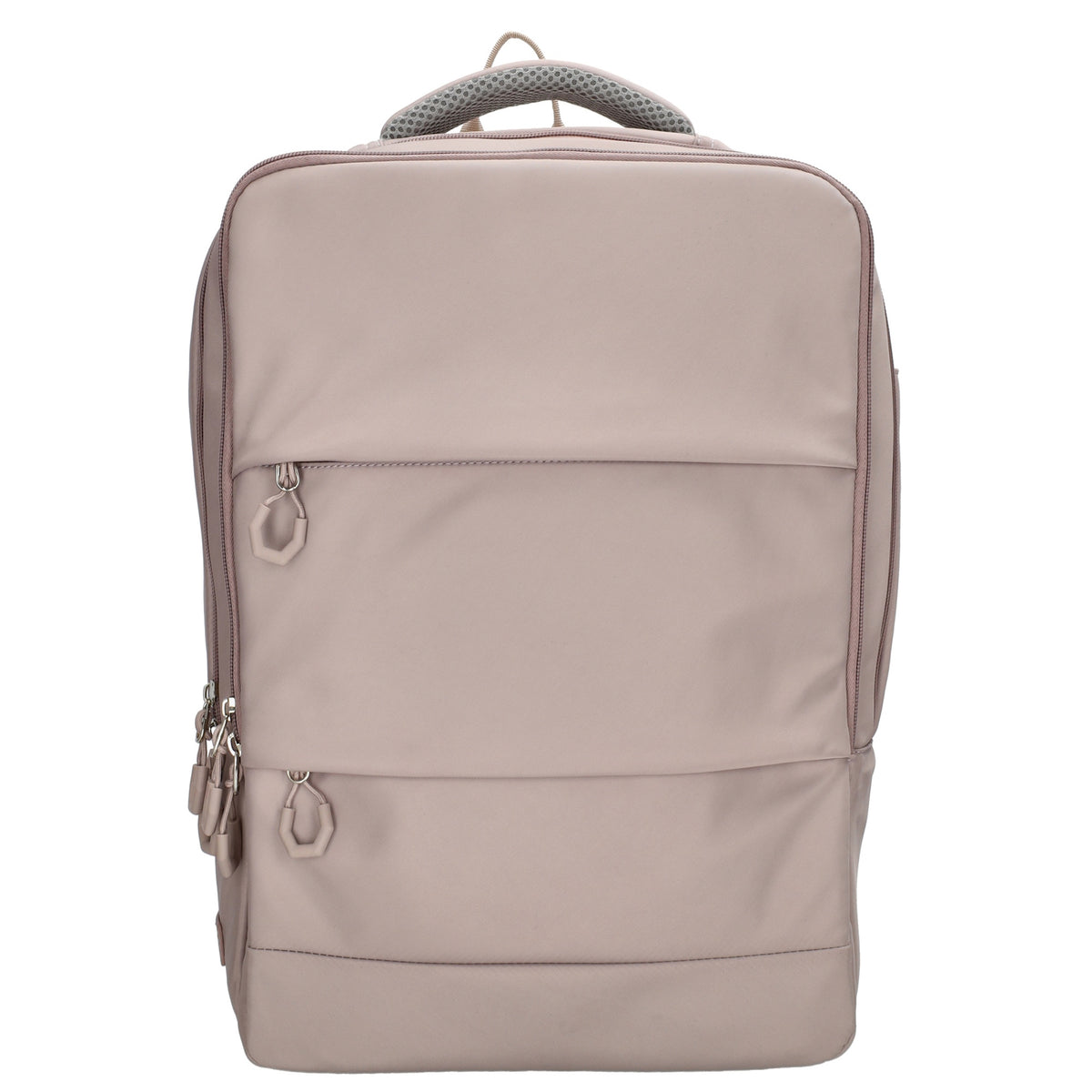 Businessrucksack 42 x 30cm in Taupe mit Reißverschluss und Aufsteckfunktion Trolley - leder-accessoires.com