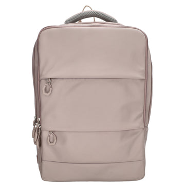 Businessrucksack 42 x 30cm in Taupe mit Reißverschluss und Aufsteckfunktion Trolley - leder-accessoires.com