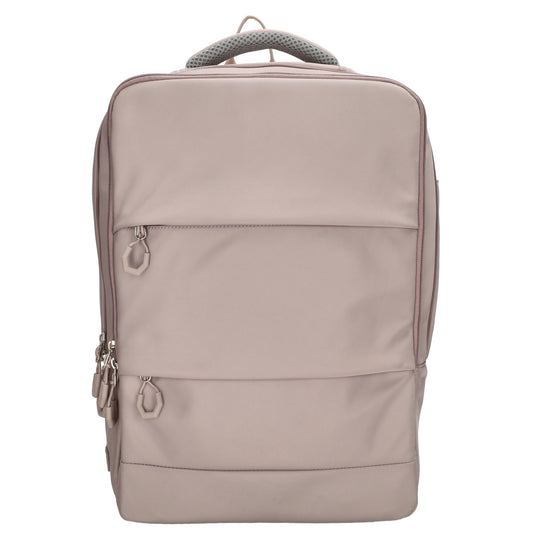 Businessrucksack 42 x 30cm in Taupe mit Reißverschluss und Aufsteckfunktion Trolley - leder-accessoires.com