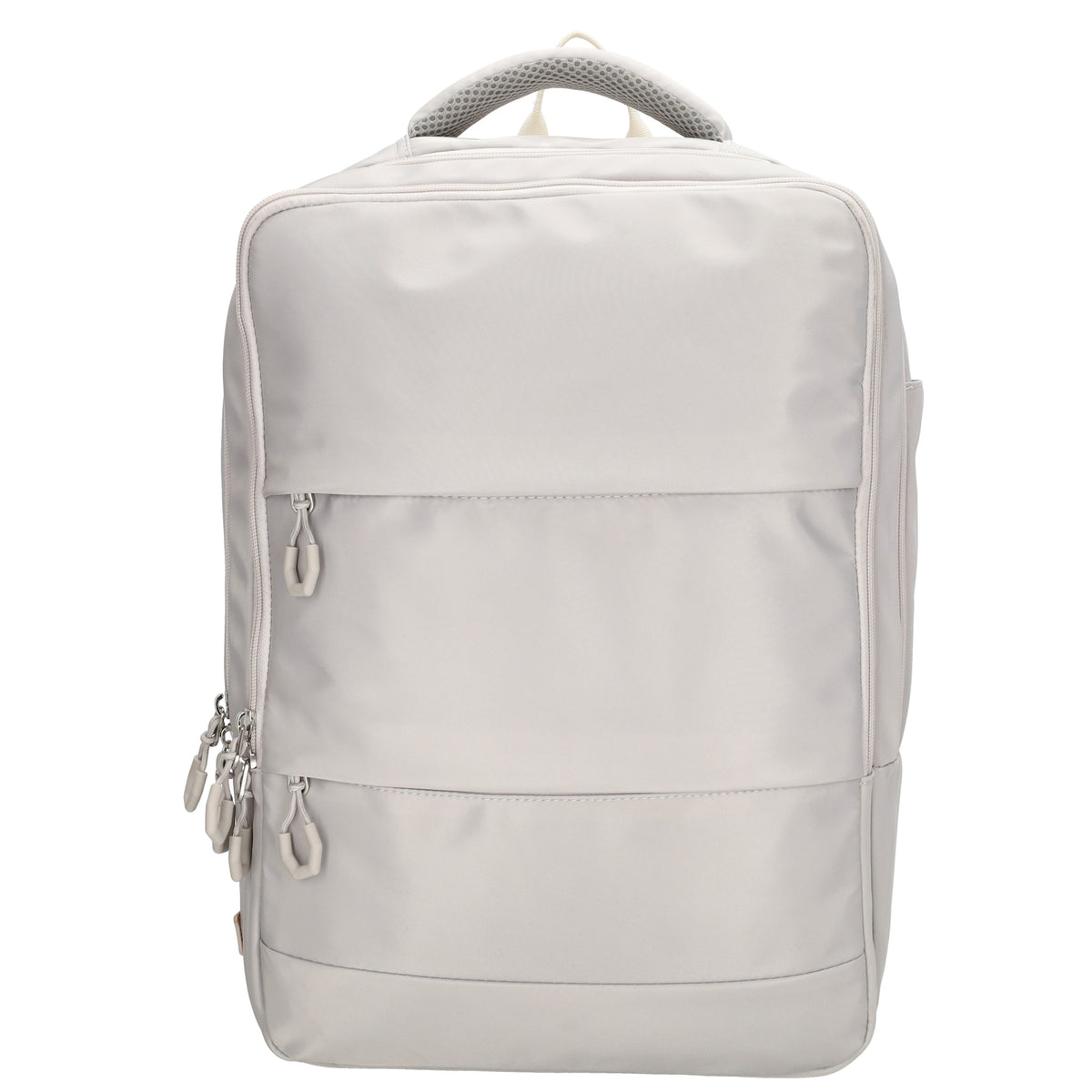 Businessrucksack 42 x 30cm in Hellgrau mit Reißverschluss und Aufsteckfunktion Trolley - leder-accessoires.com