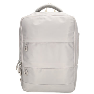 Businessrucksack 42 x 30cm in Hellgrau mit Reißverschluss und Aufsteckfunktion Trolley - leder-accessoires.com