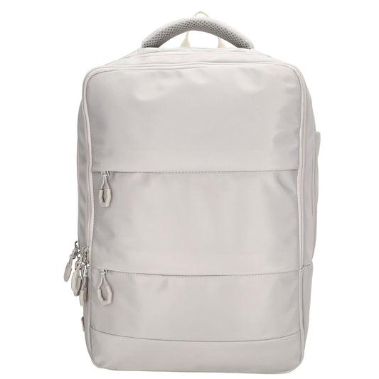 Businessrucksack 42 x 30cm in Hellgrau mit Reißverschluss und Aufsteckfunktion Trolley - leder-accessoires.com