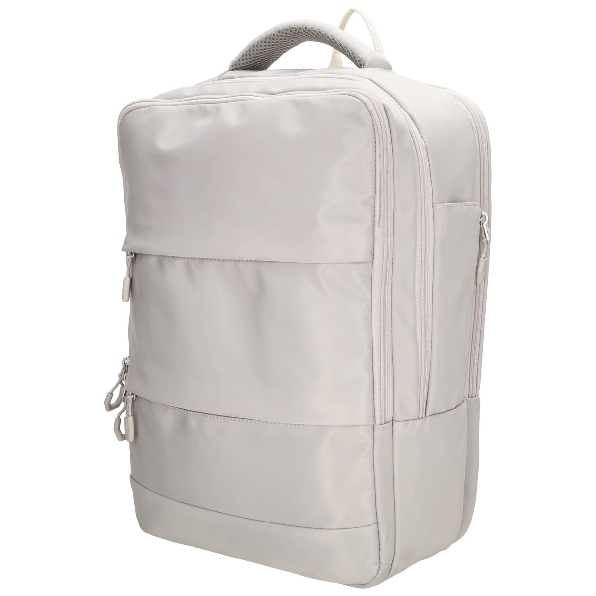 Businessrucksack 42 x 30cm in Hellgrau mit Reißverschluss und Aufsteckfunktion Trolley - leder-accessoires.com