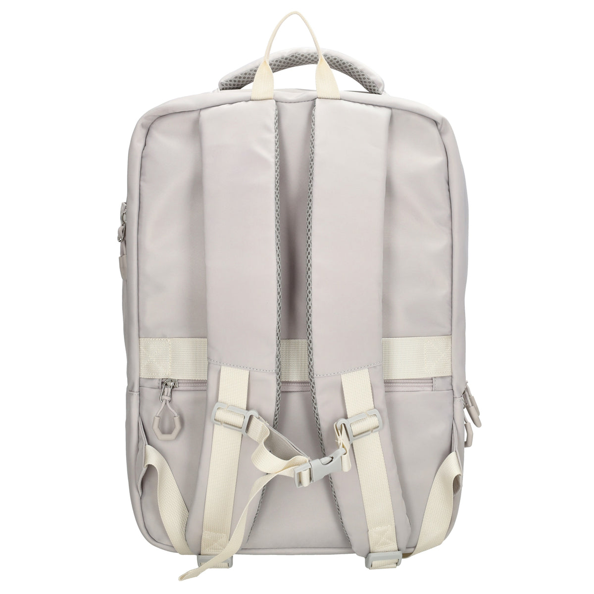 Businessrucksack 42 x 30cm in Hellgrau mit Reißverschluss und Aufsteckfunktion Trolley - leder-accessoires.com