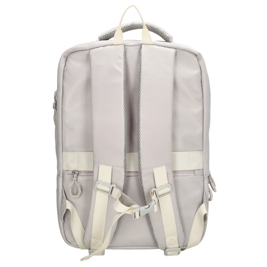 Businessrucksack 42 x 30cm in Hellgrau mit Reißverschluss und Aufsteckfunktion Trolley - leder-accessoires.com