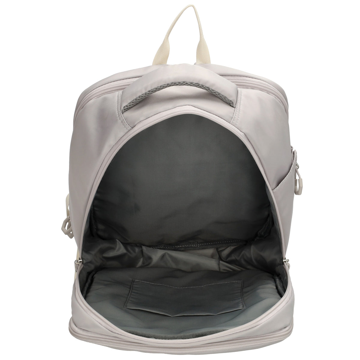 Businessrucksack 42 x 30cm in Hellgrau mit Reißverschluss und Aufsteckfunktion Trolley - leder-accessoires.com