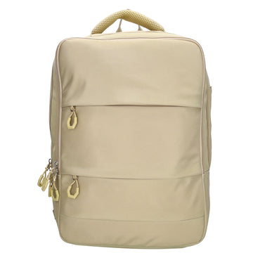 Businessrucksack 42 x 30cm in Sand|Beige mit Reißverschluss und Aufsteckfunktion Trolley - leder-accessoires.com