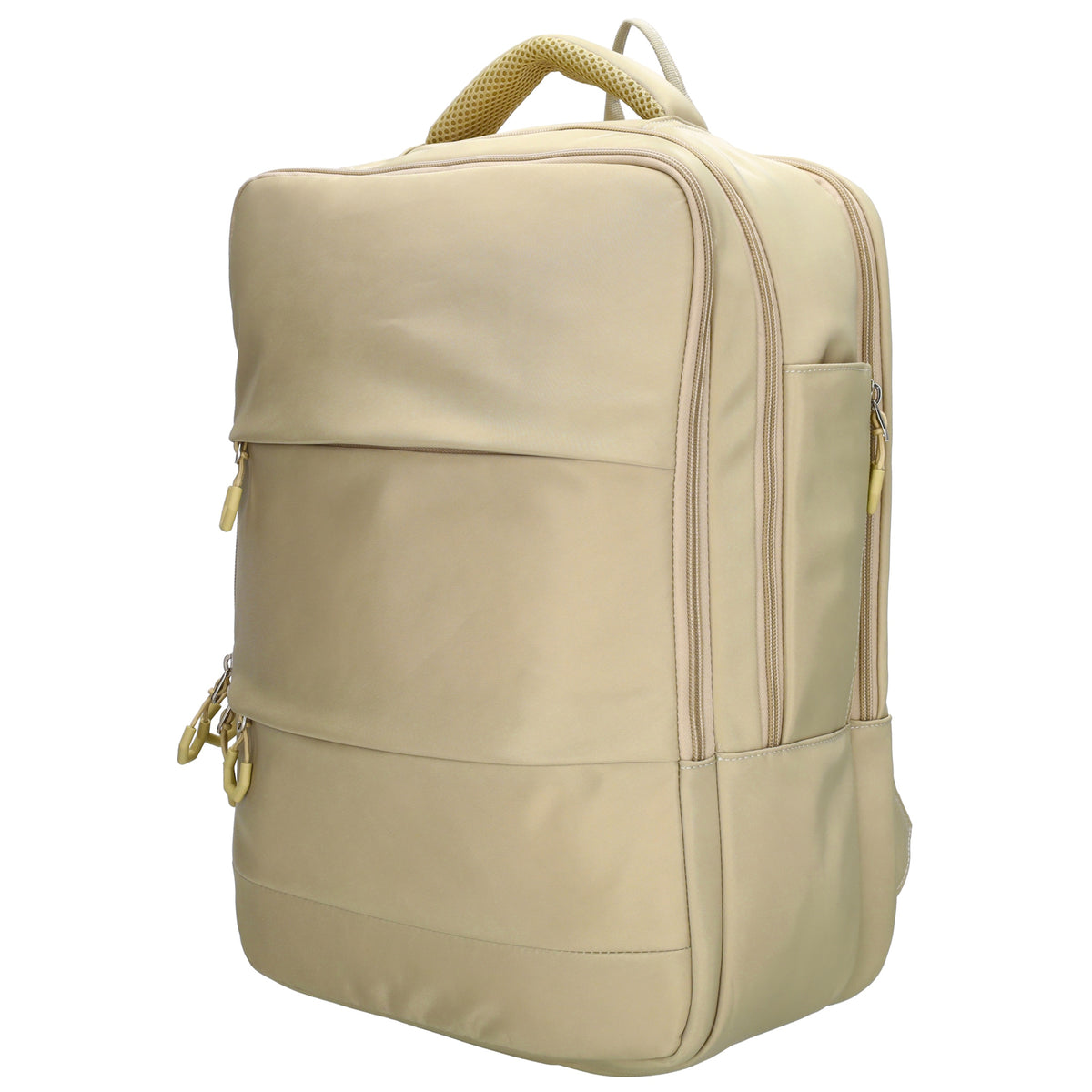 Businessrucksack 42 x 30cm in Sand|Beige mit Reißverschluss und Aufsteckfunktion Trolley - leder-accessoires.com