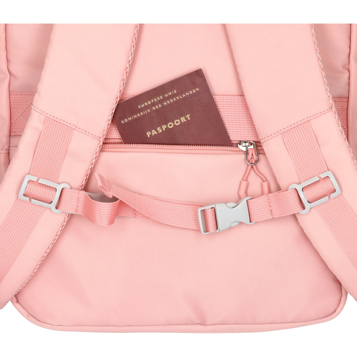 Businessrucksack 42 x 30cm in Altrosa mit Reißverschluss und Aufsteckfunktion Trolley - leder-accessoires.com