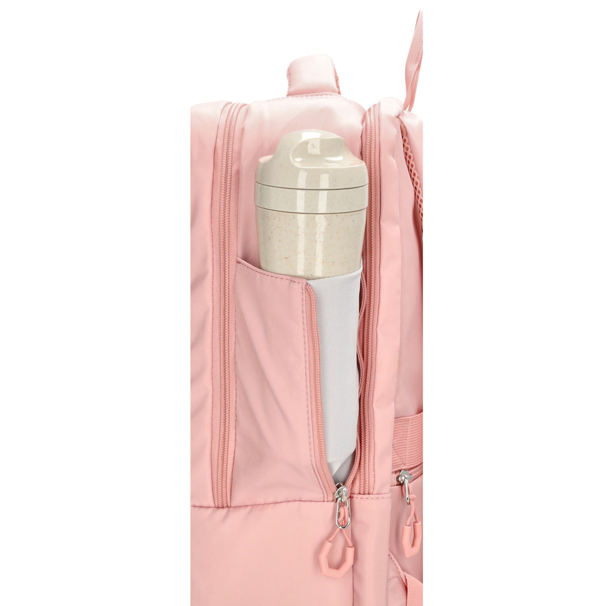 Businessrucksack 42 x 30cm in Altrosa mit Reißverschluss und Aufsteckfunktion Trolley - leder-accessoires.com