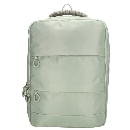 Businessrucksack 42 x 30cm in Hellgrün mit Reißverschluss und Aufsteckfunktion Trolley - leder-accessoires.com