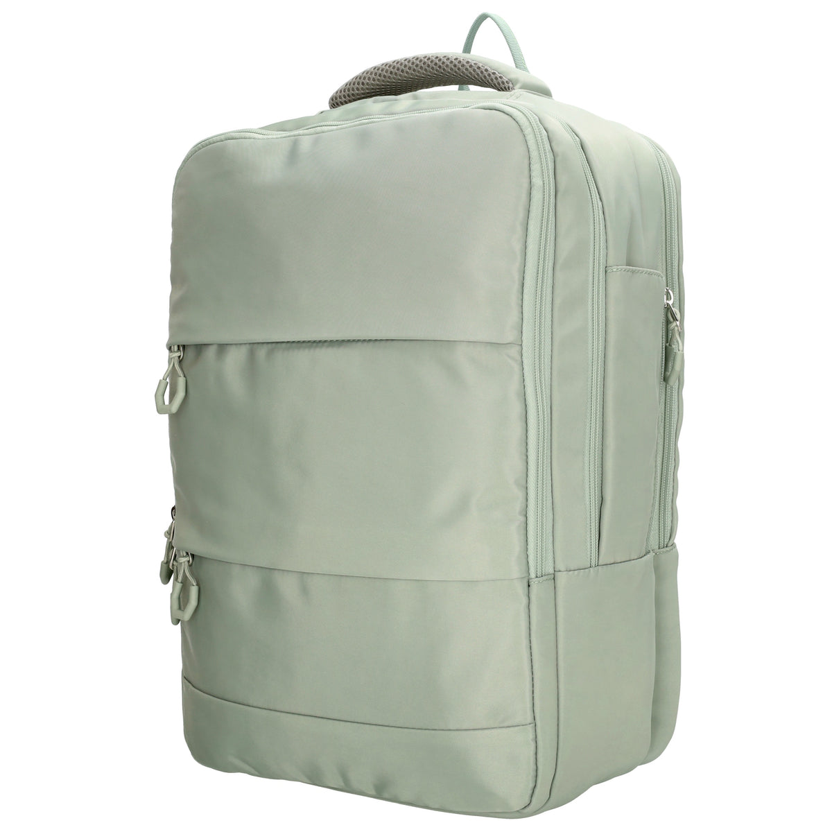 Businessrucksack 42 x 30cm in Hellgrün mit Reißverschluss und Aufsteckfunktion Trolley - leder-accessoires.com