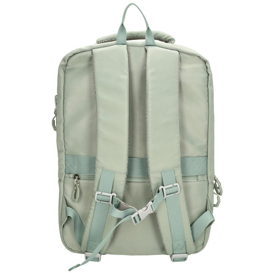Businessrucksack 42 x 30cm in Hellgrün mit Reißverschluss und Aufsteckfunktion Trolley - leder-accessoires.com