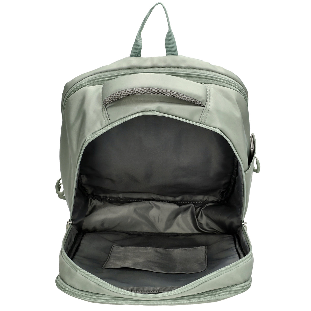 Businessrucksack 42 x 30cm in Hellgrün mit Reißverschluss und Aufsteckfunktion Trolley - leder-accessoires.com