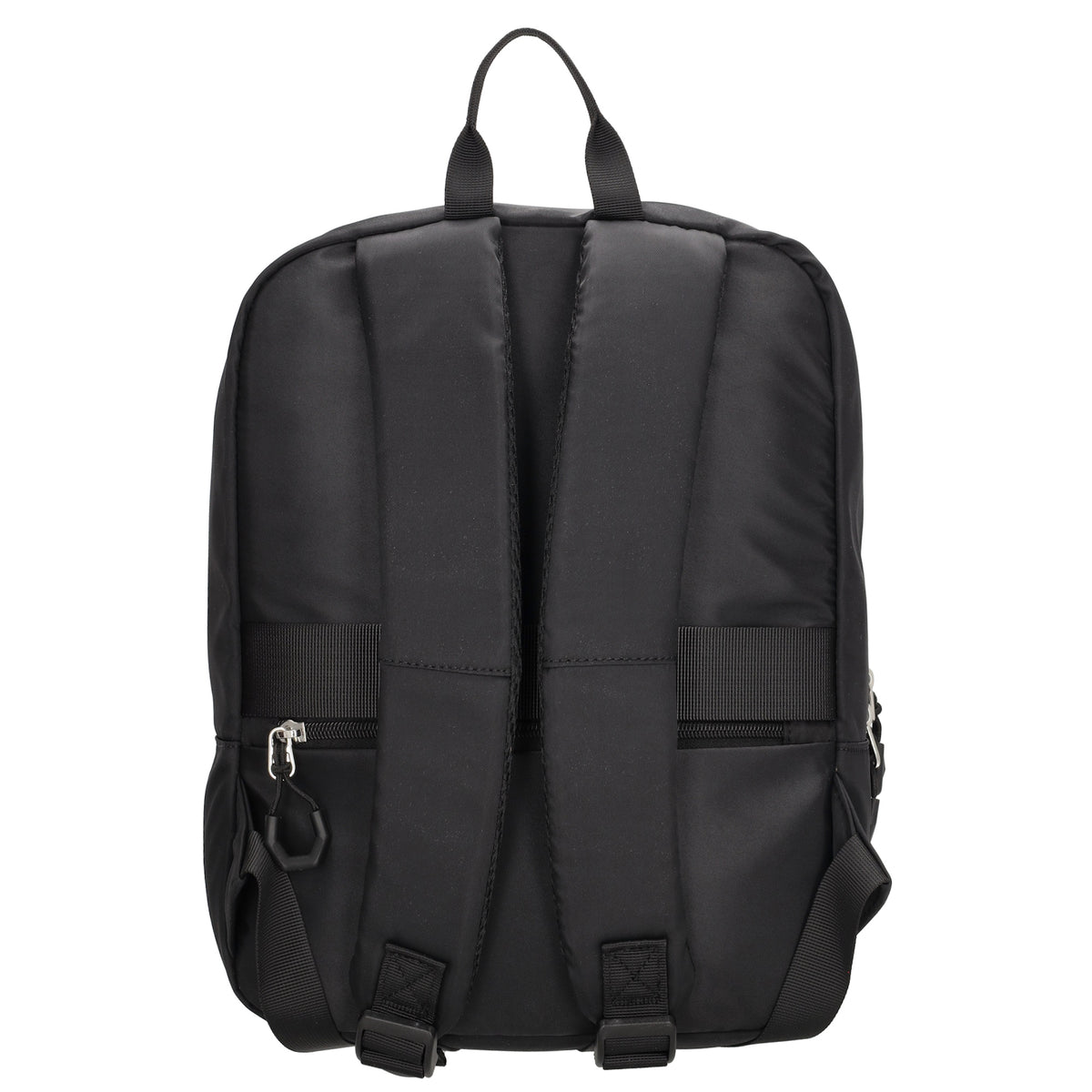 Businessrucksack 25 x 33cm in Schwarz mit Reißverschluss und Aufsteckfunktion Trolley - leder-accessoires.com