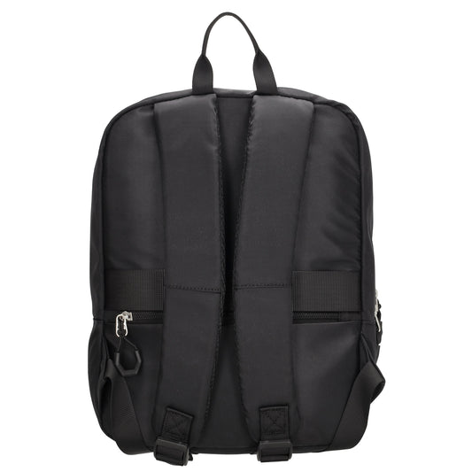 Businessrucksack 25 x 33cm in Schwarz mit Reißverschluss und Aufsteckfunktion Trolley - leder-accessoires.com