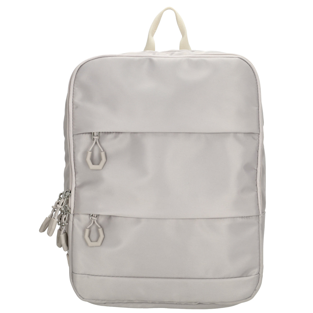Businessrucksack 25 x 33cm in Hellgrau mit Reißverschluss und Aufsteckfunktion Trolley - leder-accessoires.com