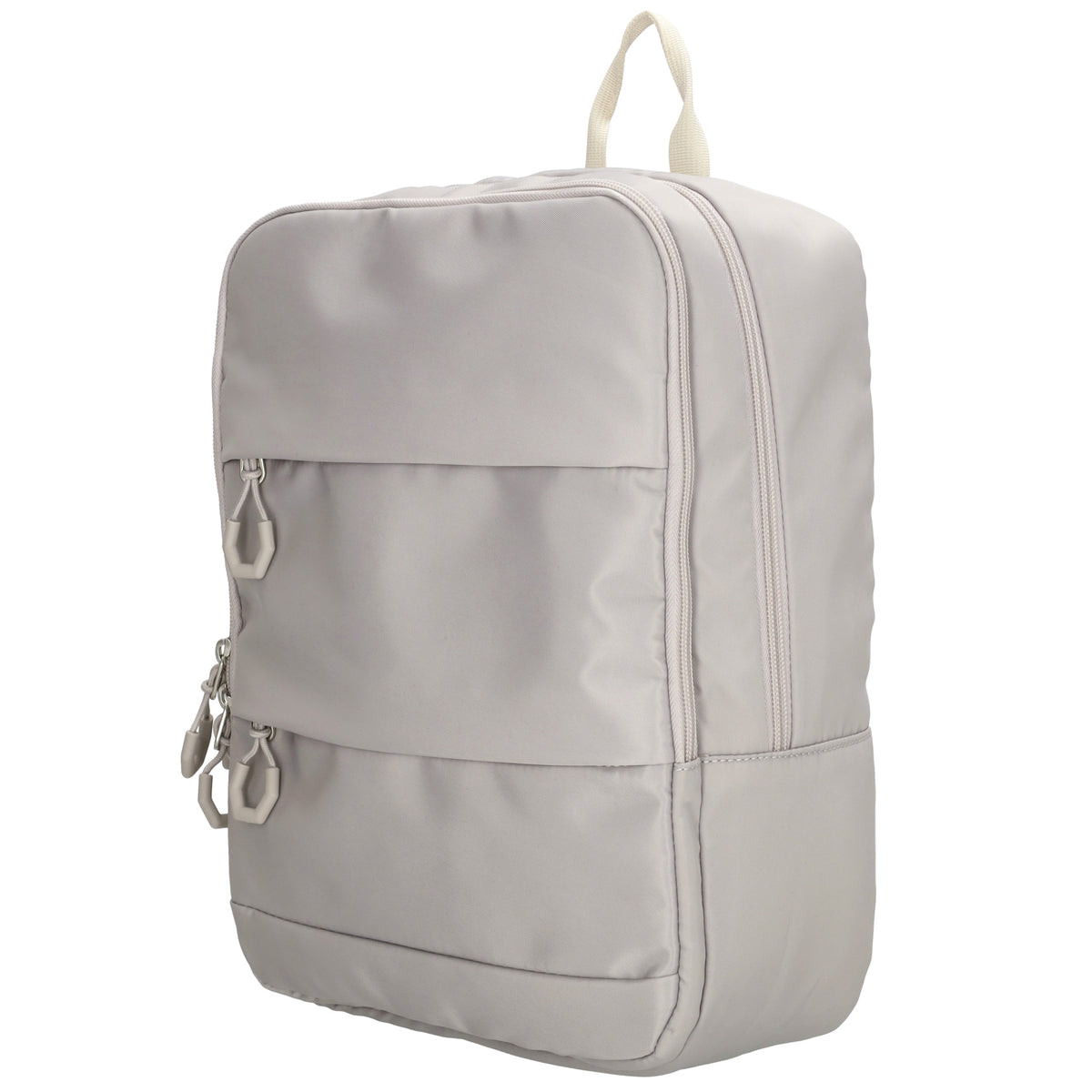 Businessrucksack 25 x 33cm in Hellgrau mit Reißverschluss und Aufsteckfunktion Trolley - leder-accessoires.com