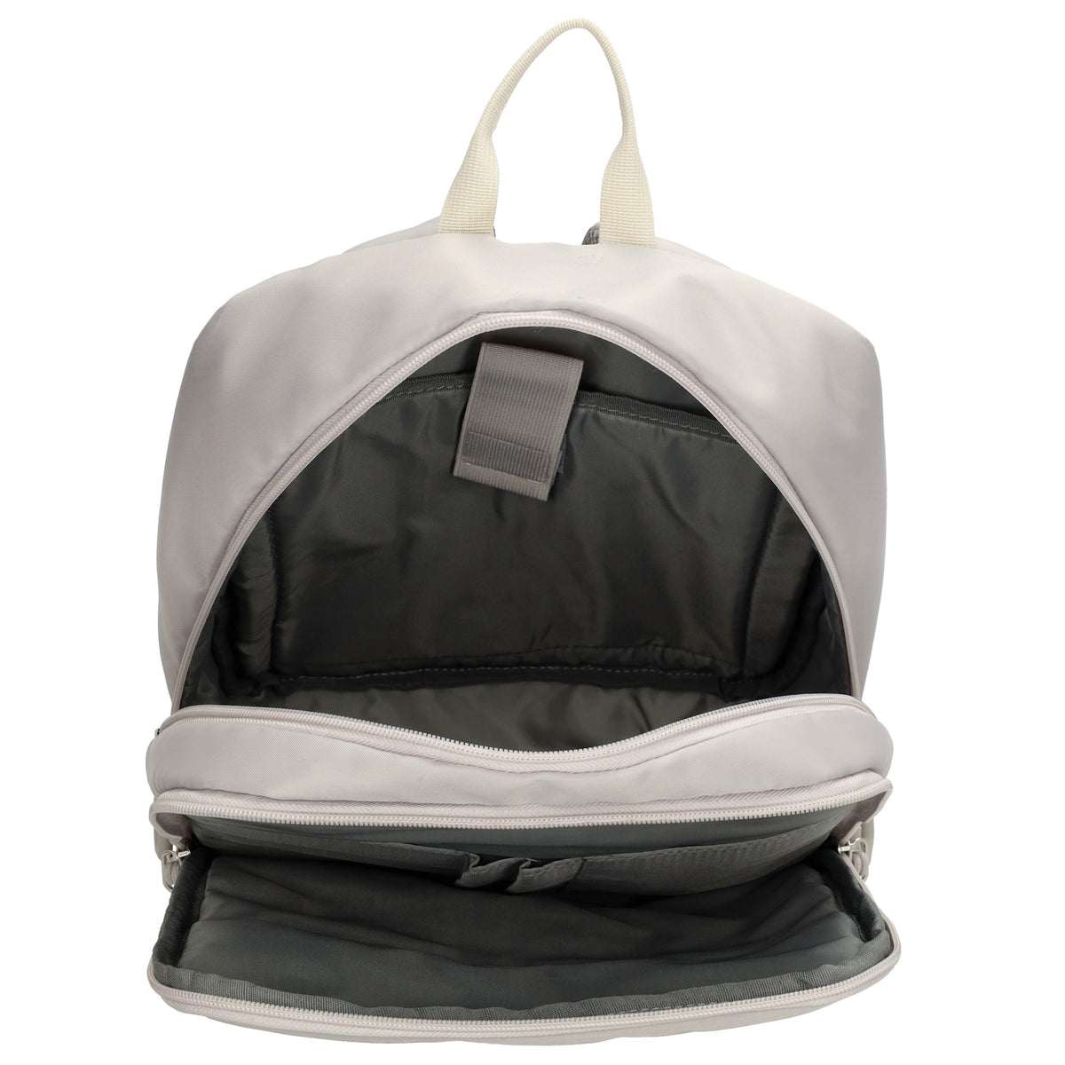 Businessrucksack 25 x 33cm in Hellgrau mit Reißverschluss und Aufsteckfunktion Trolley - leder-accessoires.com