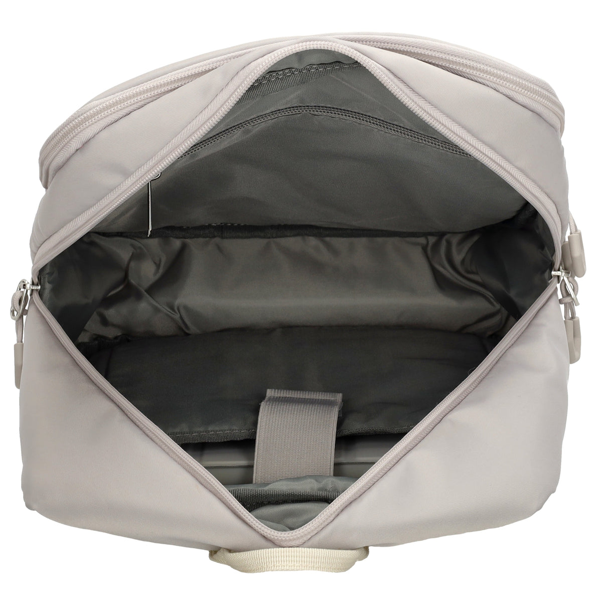 Businessrucksack 25 x 33cm in Hellgrau mit Reißverschluss und Aufsteckfunktion Trolley - leder-accessoires.com
