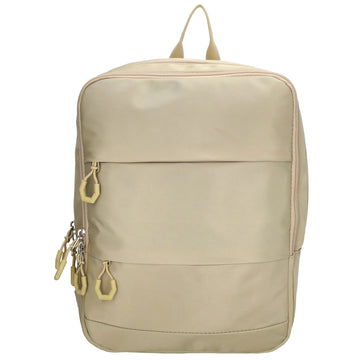 Businessrucksack 25 x 33cm in Sand|Beige mit Reißverschluss und Aufsteckfunktion Trolley - leder-accessoires.com