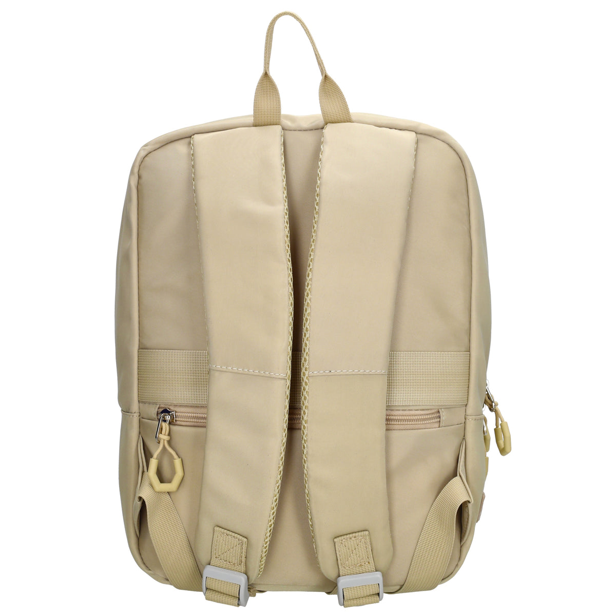 Businessrucksack 25 x 33cm in Sand|Beige mit Reißverschluss und Aufsteckfunktion Trolley - leder-accessoires.com
