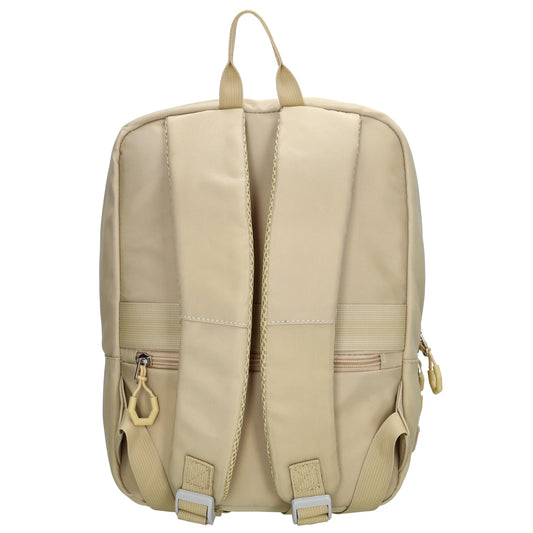 Businessrucksack 25 x 33cm in Sand|Beige mit Reißverschluss und Aufsteckfunktion Trolley - leder-accessoires.com
