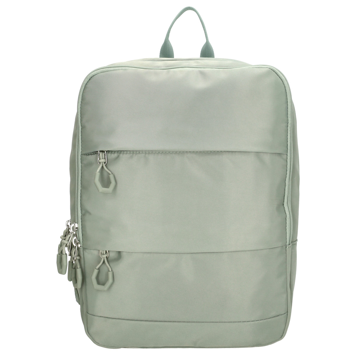 Businessrucksack 25 x 33cm in Hellgrün mit Reißverschluss und Aufsteckfunktion Trolley - leder-accessoires.com